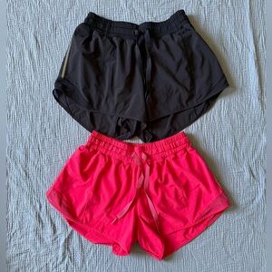 Lululemon Black and Pink Hottie Hot Shorts (old style)